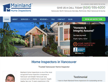 Tablet Screenshot of mainlandhomeinspections.com